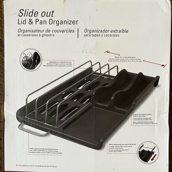 NEW Rubbermaid Slide Out Lid + Pan Organization Kitchen Cabinet Storage BNIB - Picture 7 of 16
